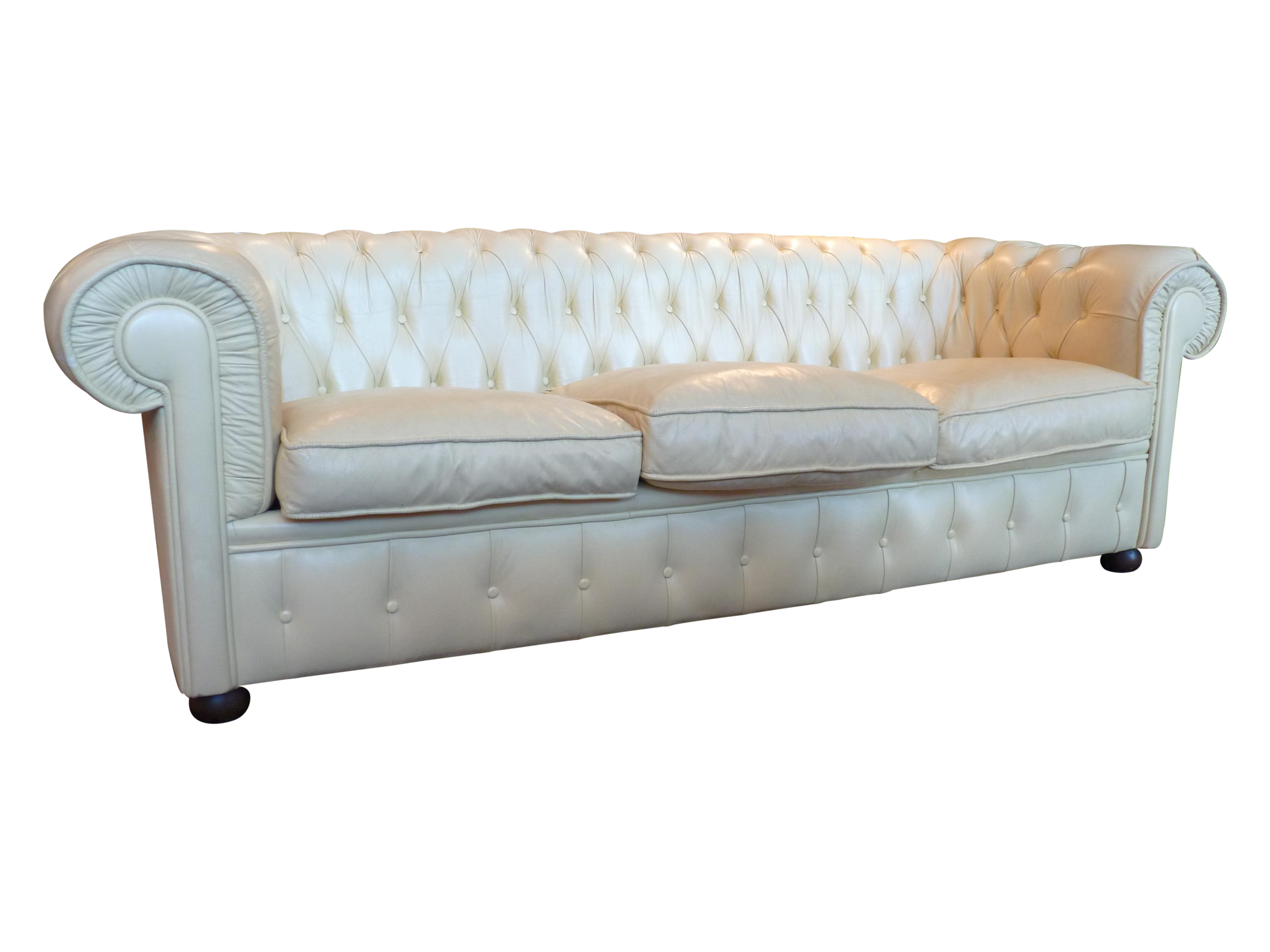 Pale Yellow Leather Chesterfield Sofa Chairish Pale Yellow Leather Chesterfield Sofa Chairish